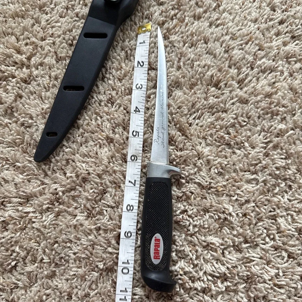 Rapala Soft Grip Fillet Knife 6 Inch Stainless Steel Blade with Sheath Black
